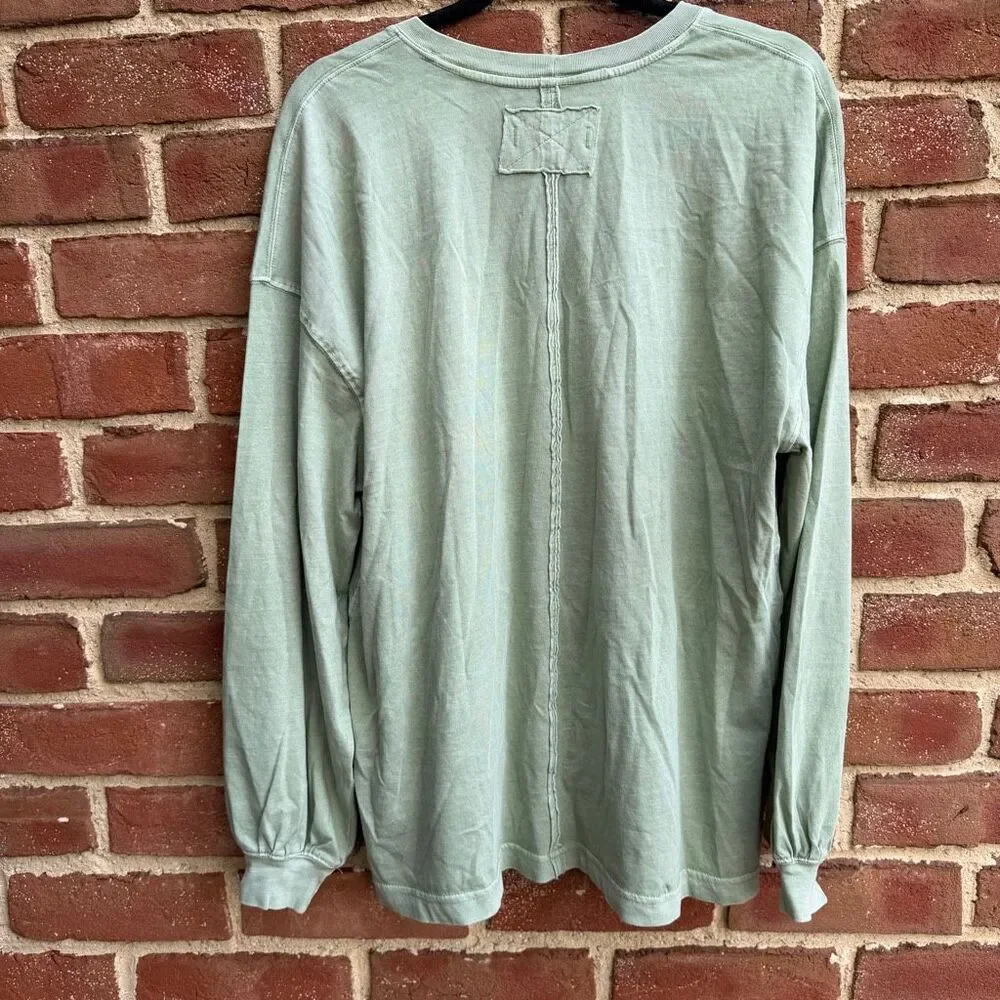 Free people We The Free Perfect Oversized long sleeve Tee green M NEW